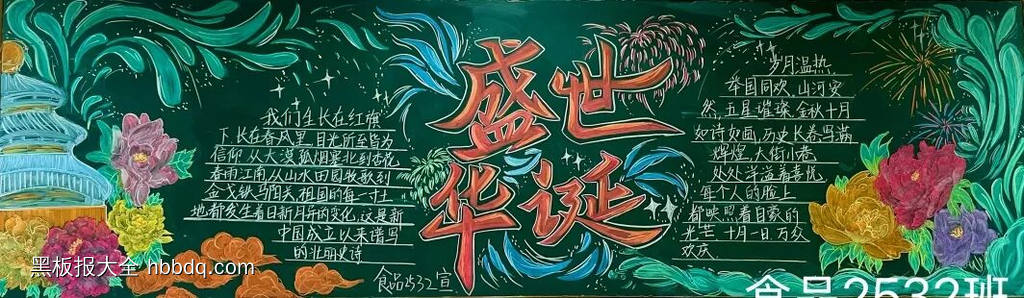 庆祝中华人民共和国成立76周年的黑板报8张-第5张