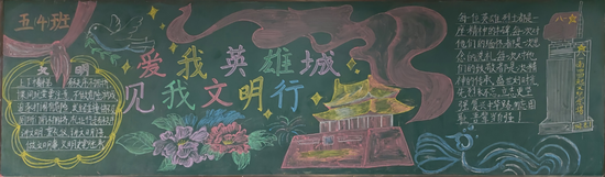 爱我英雄城文明有我黑板报5张