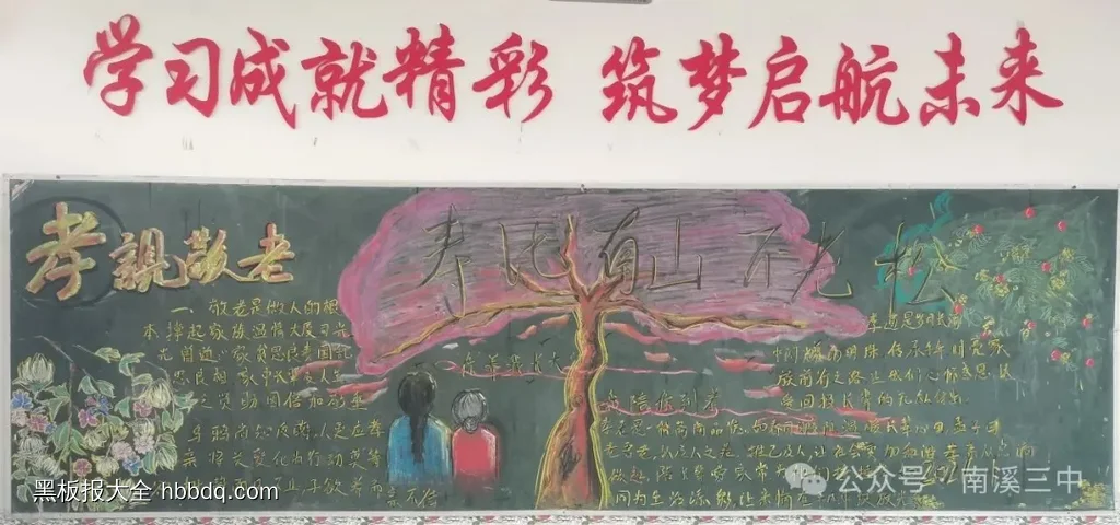 重阳节传递敬老深情黑板报-第2张