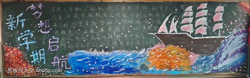 梦想蓝图，高中绘就主题黑板报-第4张
