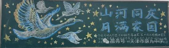 山河同庆，月满家园主题黑板报推荐8张