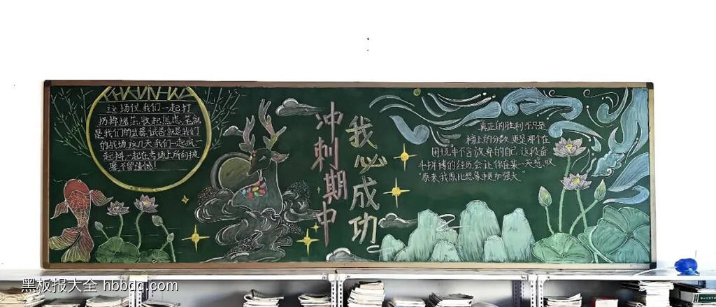 剑指期中乘风胜浪黑板报-第3张