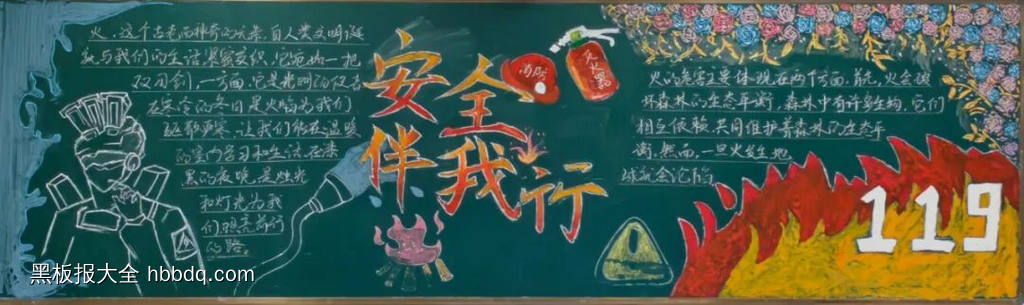 人人都是消防安全参与者黑板报-第1张