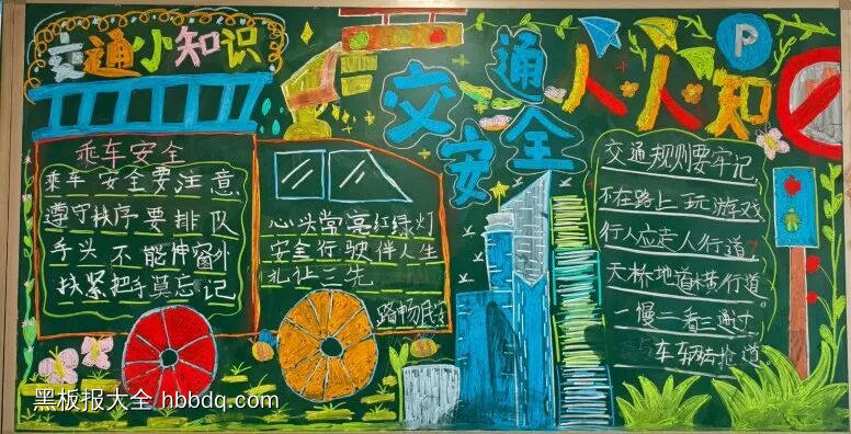 交通安全，从我做起主题黑板报-第3张