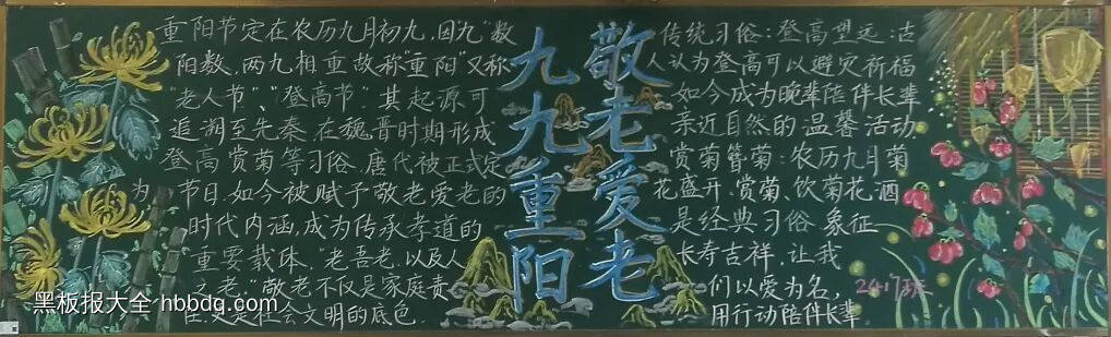 九九重阳节敬老爱老黑板报5张-第3张