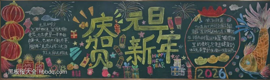 2026喜迎元旦的黑板报4张-第3张