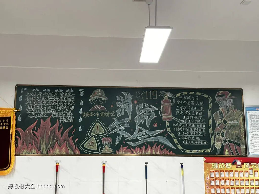 消防安全月主题黑板报-第4张