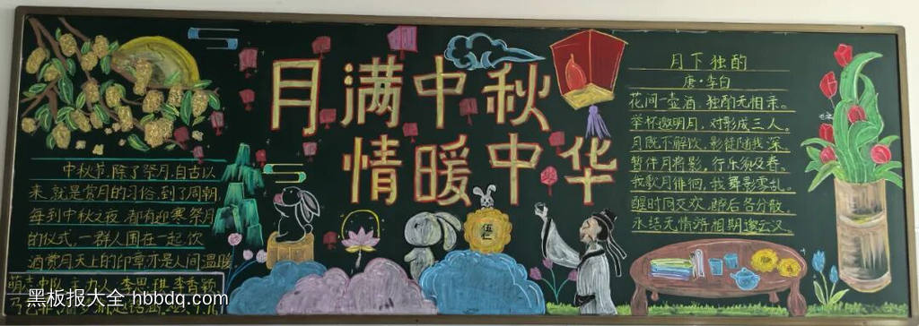 国庆中秋双节黑板报4张-第4张