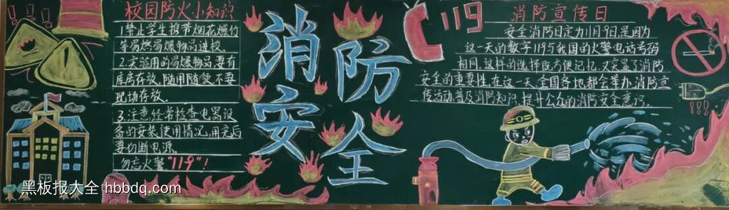 简单又好看的119消防安全黑板报9张-第4张