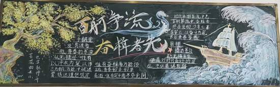 校园文化：百舸争流，奋楫者先黑板报5张