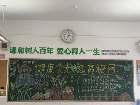 学生健康食光，远离糖网黑板报3张