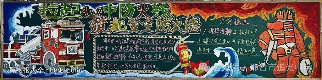 拉起心中防火线,筑起安全防火墙的黑板报5张-第1张