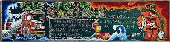 拉起心中防火线,筑起安全防火墙的黑板报5张