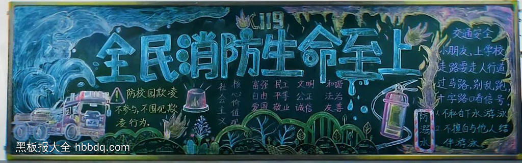 全民消防教育主题黑板报12张-第8张