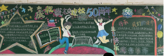 庆祝建校50周年校庆黑板报