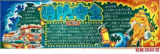 漂亮的消防安全班级黑板报7张