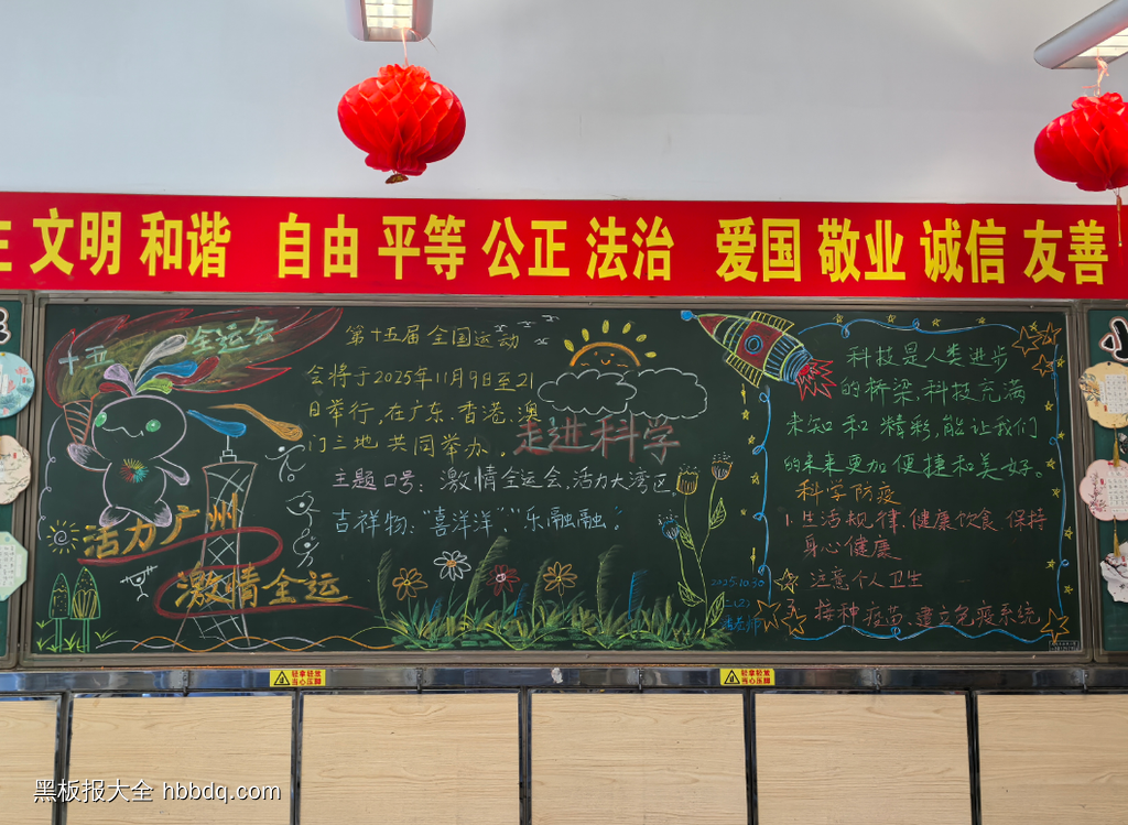 大湾区全运会的主题黑板报7张-第5张