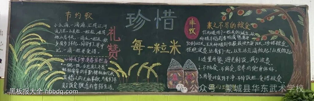 珍惜、节约粮食，光盘行动黑板报-第2张