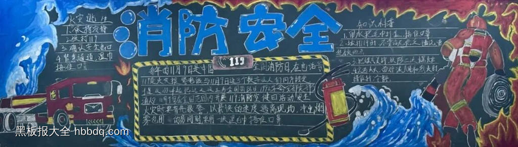 119消防安全黑板报2张-第1张