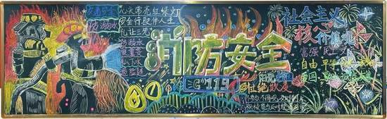 全民消防教育主题黑板报12张