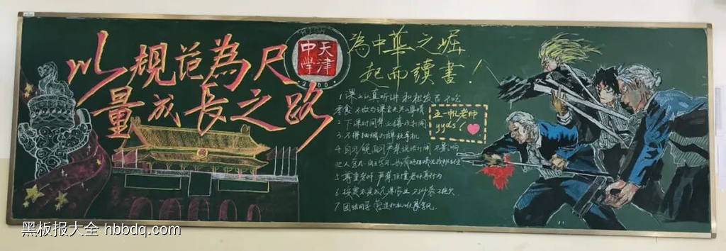 以规范为尺量成长之路黑板报-第1张