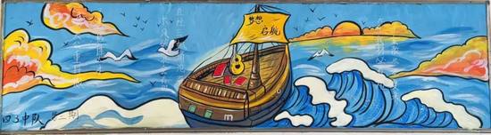 小学漂亮的梦想启航黑板报