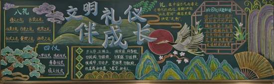 二年级文明礼仪伴我行的黑板报5张