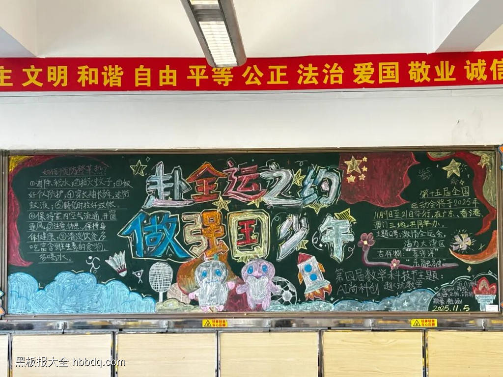 大湾区全运会的主题黑板报7张-第1张