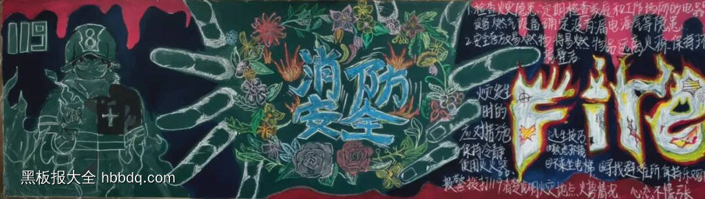 简单又好看的119消防安全黑板报9张-第1张