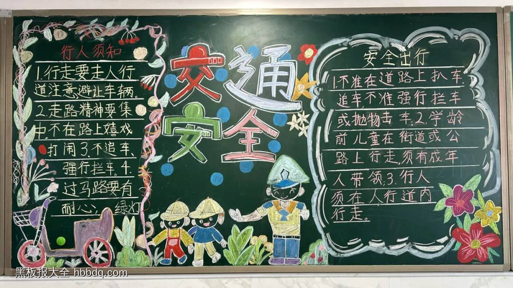 交通安全，从我做起主题黑板报-第2张