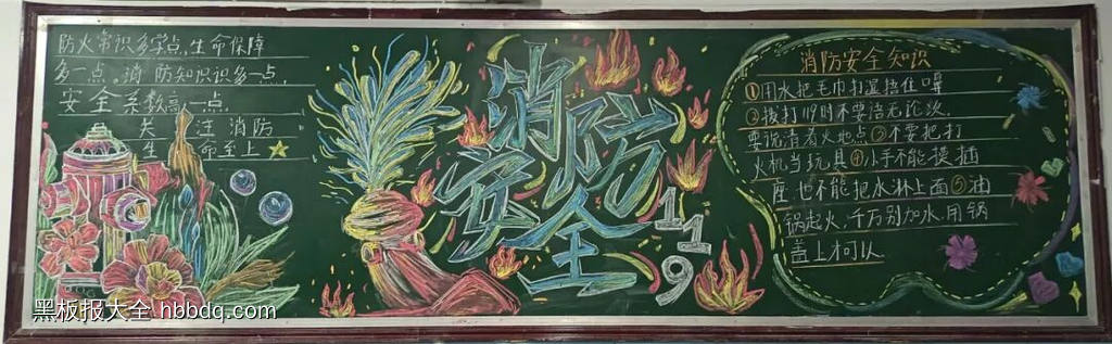 119消防宣传月黑板报-第3张