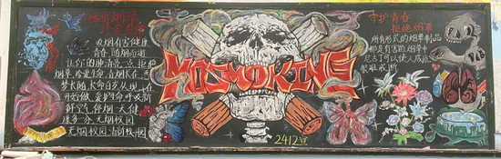 远离烟草禁烟黑板报