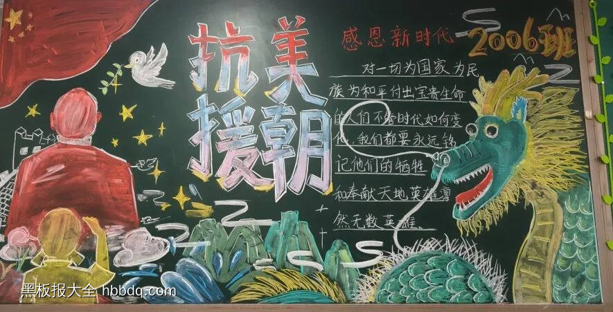 抗美援朝主题黑板报-第4张