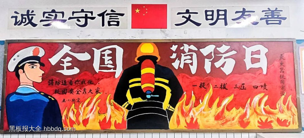 超推荐的17幅消防安全、致敬消防英雄、珍爱生命、远离火患黑板报-第12张