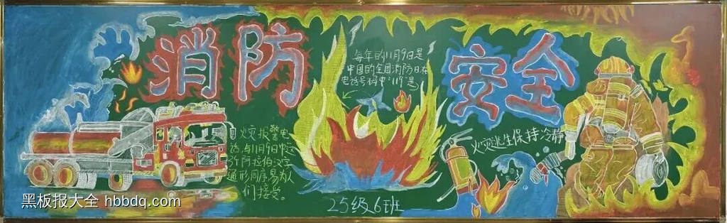 消防安全获奖的黑板报欣赏5张-第1张