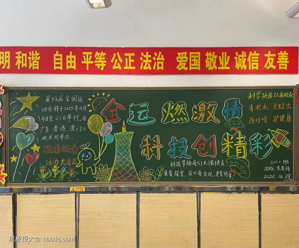 大湾区全运会的主题黑板报7张-第6张