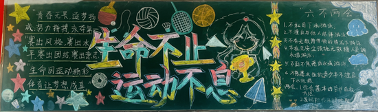 生命不止运动不息的激情校运会黑板报6张