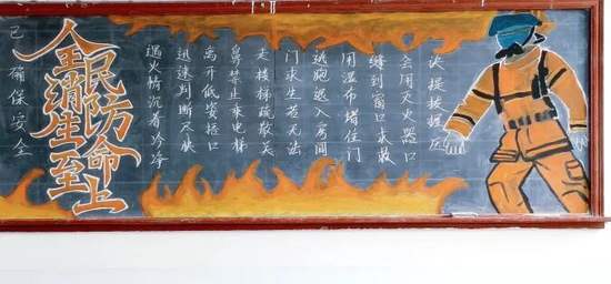 全民消防生命至上黑板报