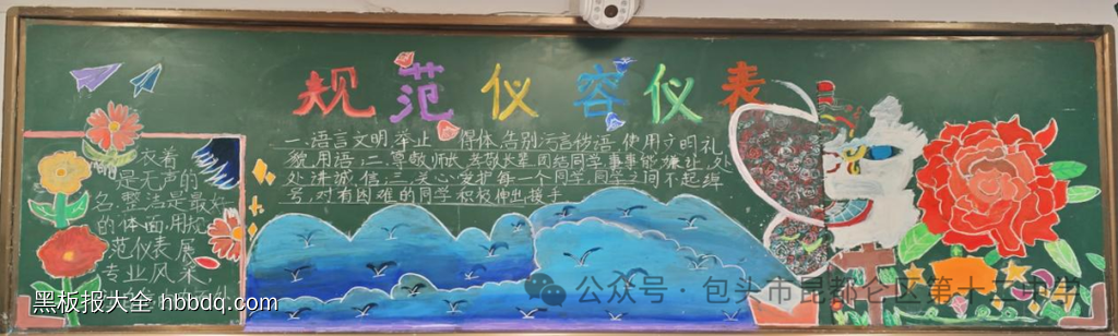 规范仪表仪容黑板报-第1张
