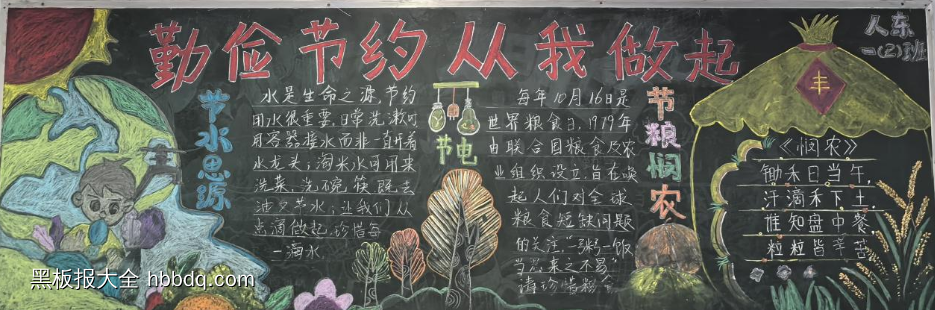 小学生勤俭节约的黑板报-第1张