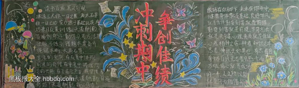 冲刺期中得黑板报4张-第1张