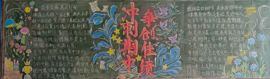 冲刺期中得黑板报4张