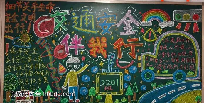 交通安全，从我做起主题黑板报-第1张