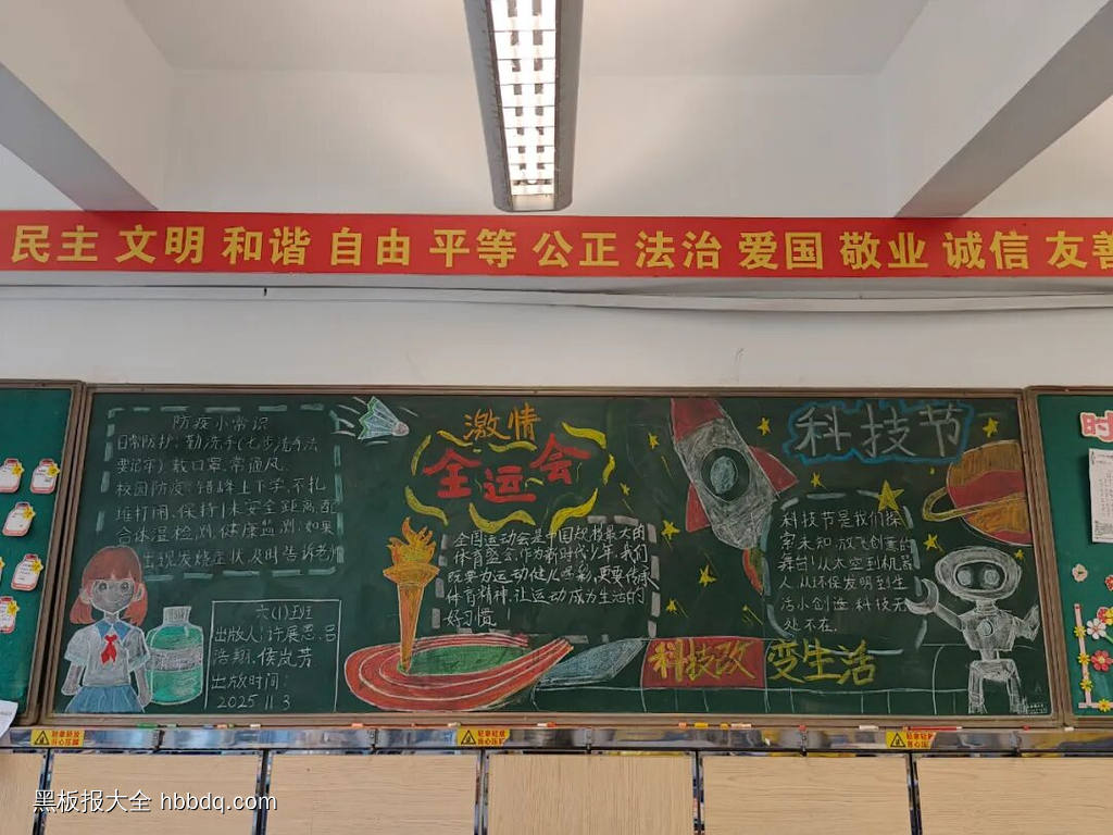 大湾区全运会的主题黑板报7张-第3张