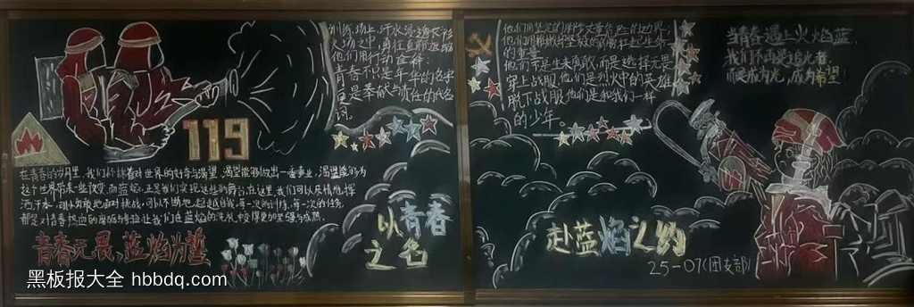 以青春之名，赴蓝焰之约主题黑板报-第2张