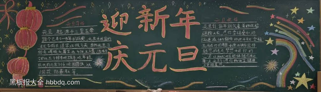 2026喜迎元旦的黑板报4张-第1张