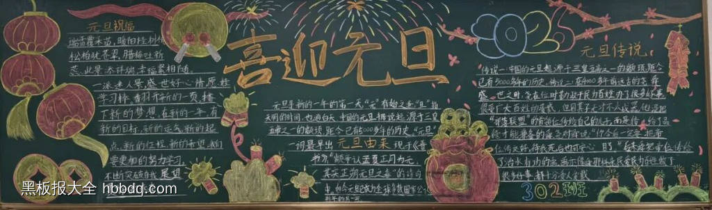 2026喜迎元旦的黑板报4张-第2张