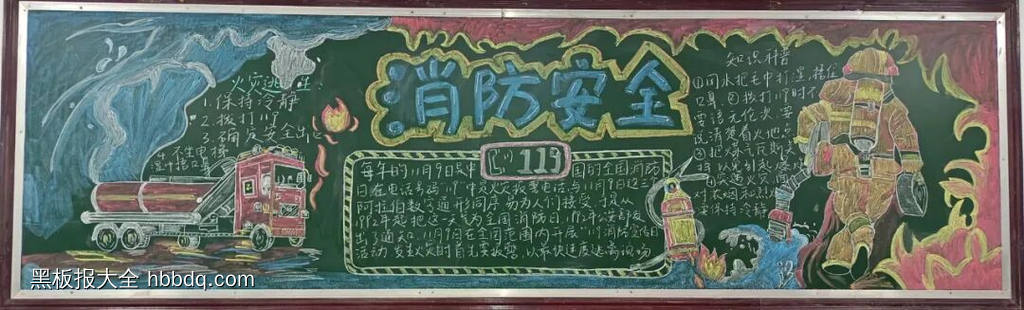 119消防宣传月黑板报-第1张