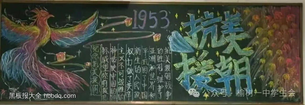 抗美援朝75周年黑板报4张-第3张