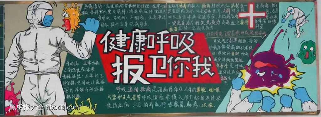 健康呼吸报卫你我黑板报7幅-第5张